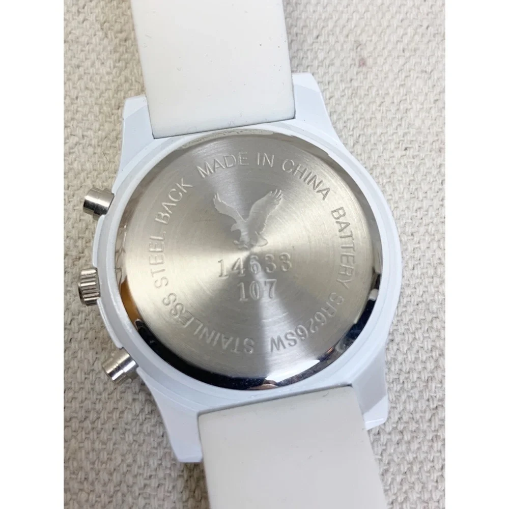 Unisex American eagle white rubber band watch